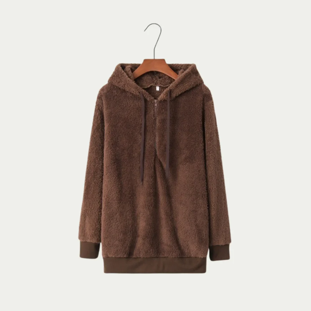 Women's Fluffy Fleece Hoodie – Cosy Winter Pullover Sweatshirt main product image