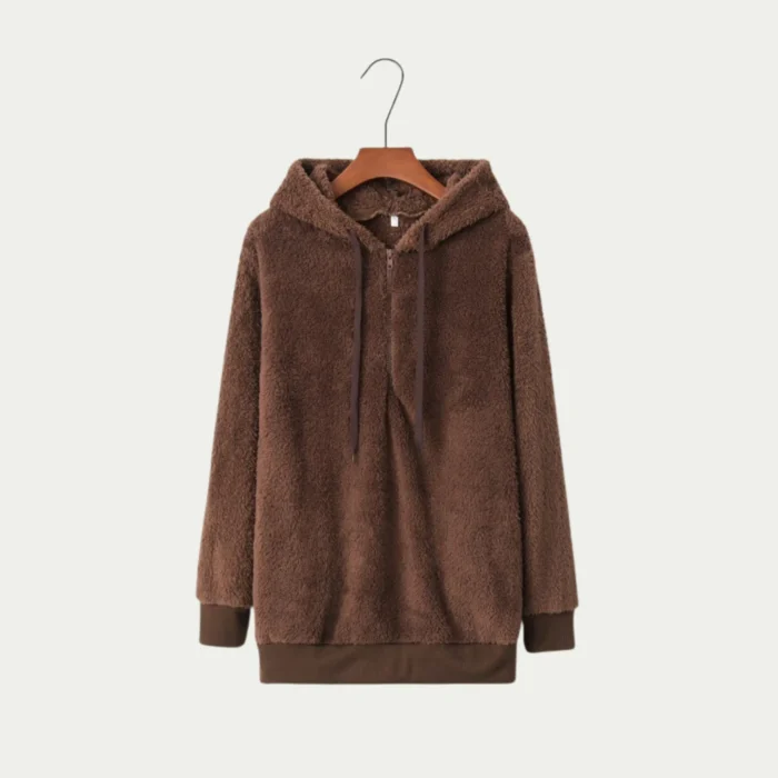 Women's Fluffy Fleece Hoodie – Cosy Winter Pullover Sweatshirt main product image