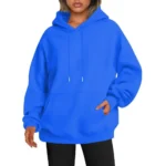 Women's Oversized Fleece Hoodie – Casual Pullover Sweatshirt Jumper Loungewear - Royal blue
