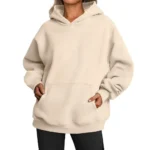 Women's Oversized Fleece Hoodie – Casual Pullover Sweatshirt Jumper Loungewear - Khaki