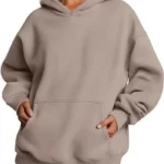 Women's Oversized Fleece Hoodie – Casual Pullover Sweatshirt Jumper Loungewear - Camel