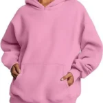 Women's Oversized Fleece Hoodie – Casual Pullover Sweatshirt Jumper Loungewear - Pink