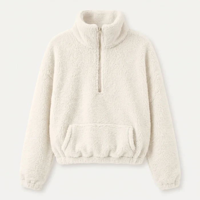 Women's Teddy Fleece Hoodie Jacket – Warm Zip Up Casual Sweatshirt with Pocket