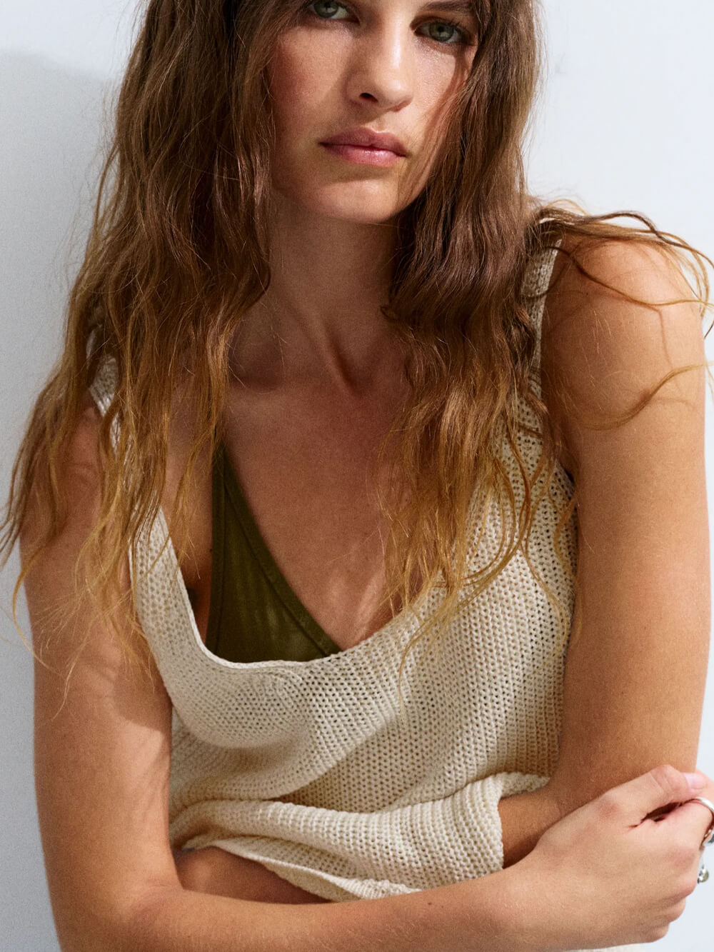 Halter neck top with buttons