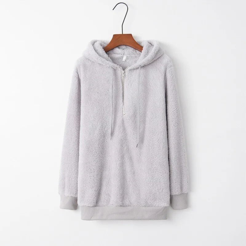 Women's Fluffy Fleece Hoodie – Cosy Winter Pullover Sweatshirt detail photo 17